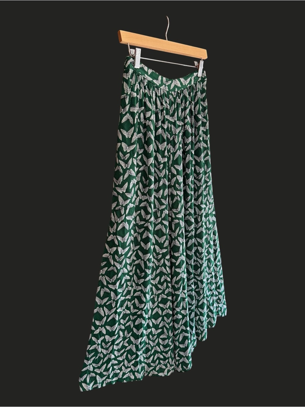 ANTHROPOLOGIE MAEVE Acker Wide-Leg Pants Green Butterflies S - Picture 6 of 16